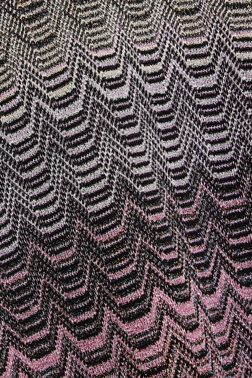 MISSONI فستان قصير بحبكة كروشيه بلون معدني