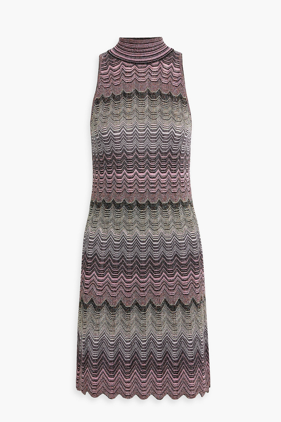 Missoni Metallic Crochet-knit Mini Dress In Multi