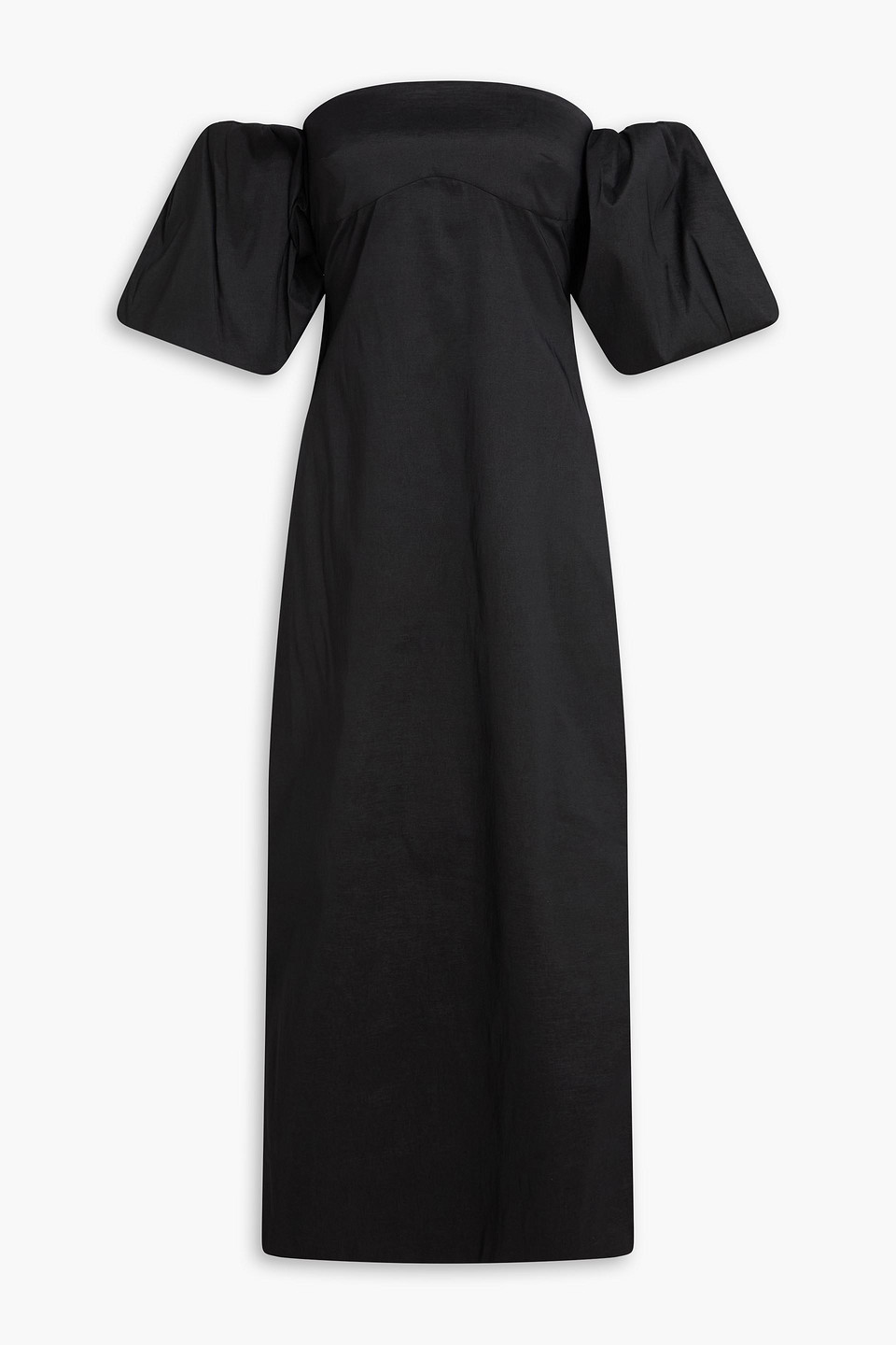 Kika Vargas Erminia Strapless Taffeta Midi Dress In Black