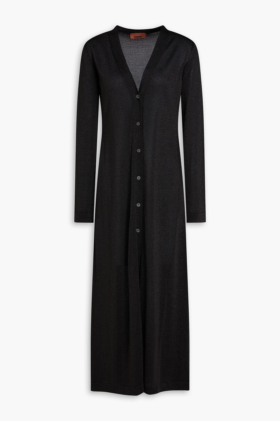 Missoni Metallic Crochet-knit Cardigan In Black