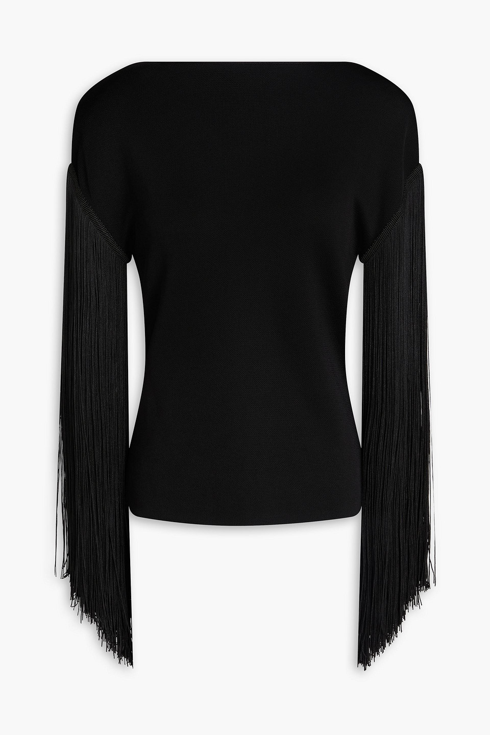 altuzarra - fringed stretch-knit top - black - xs