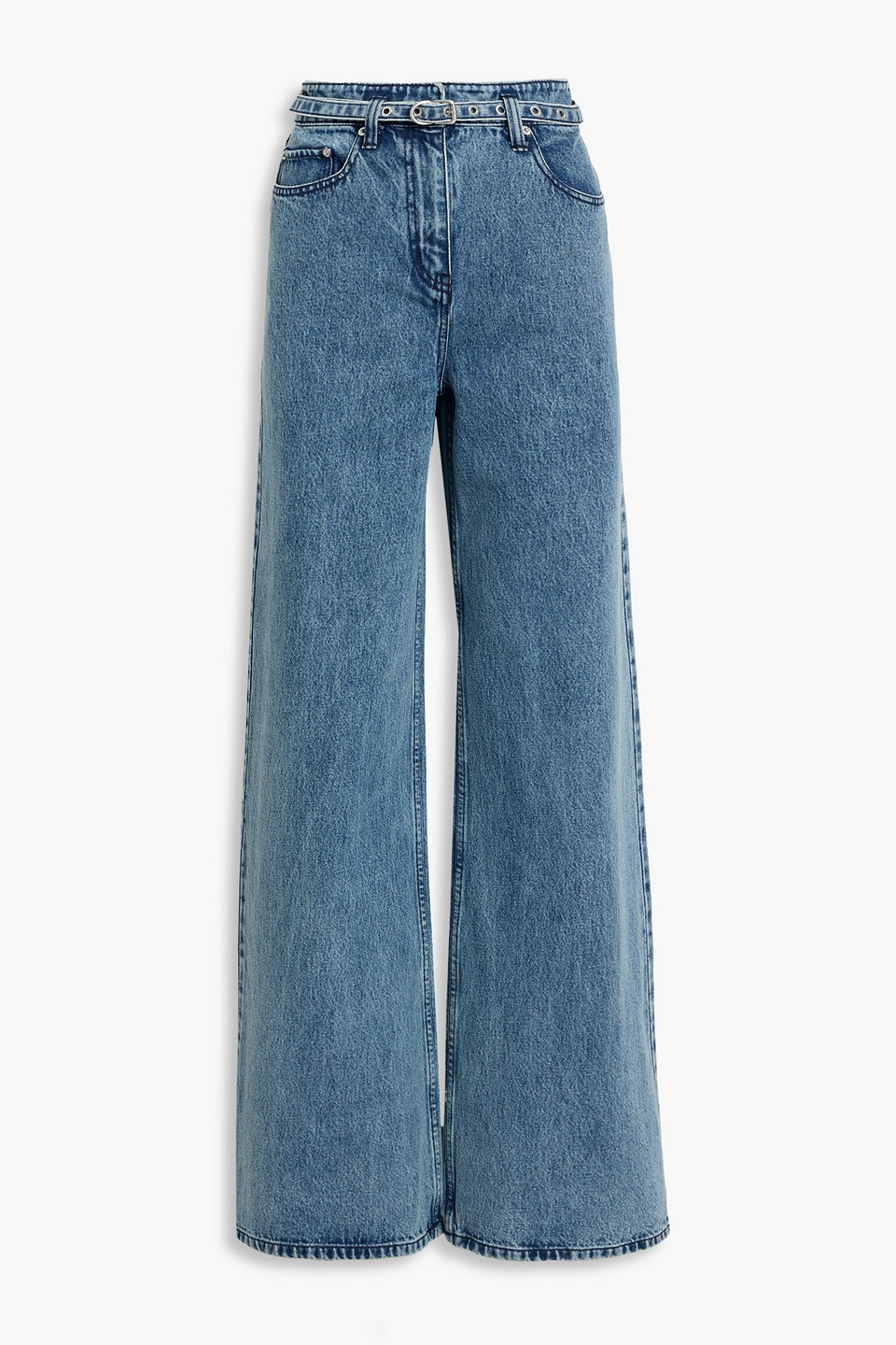 3.1 phillip lim - belted high-rise wide-leg jeans - blue - us 00