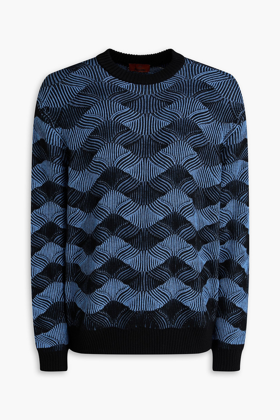 missoni - jacquard-knit wool and cotton-blend sweater - black - xxl
