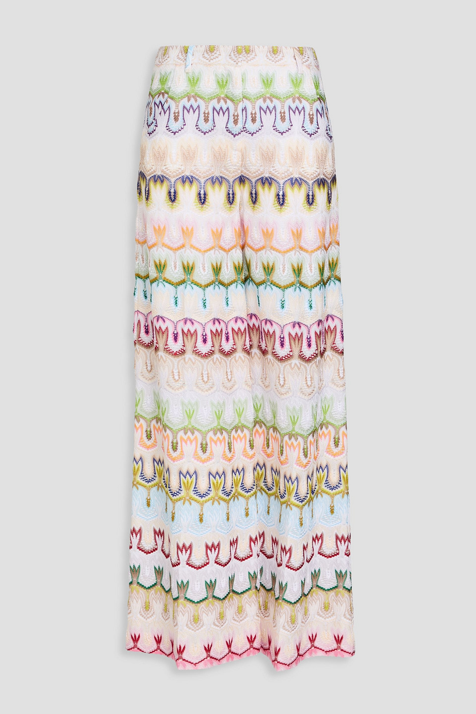 Missoni Crochet-knit Wide-leg Pants In White