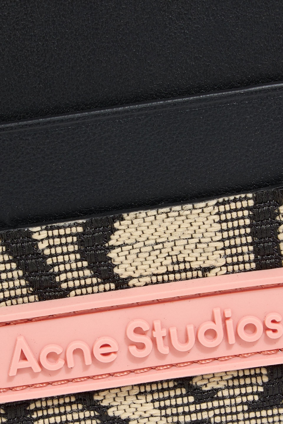 Acne Studios Jacquard And Leather Cardholder In Black