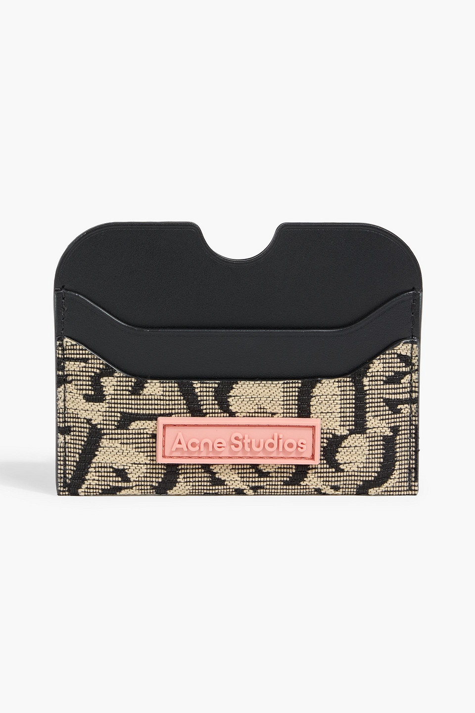 Acne Studios Jacquard And Leather Cardholder In Black