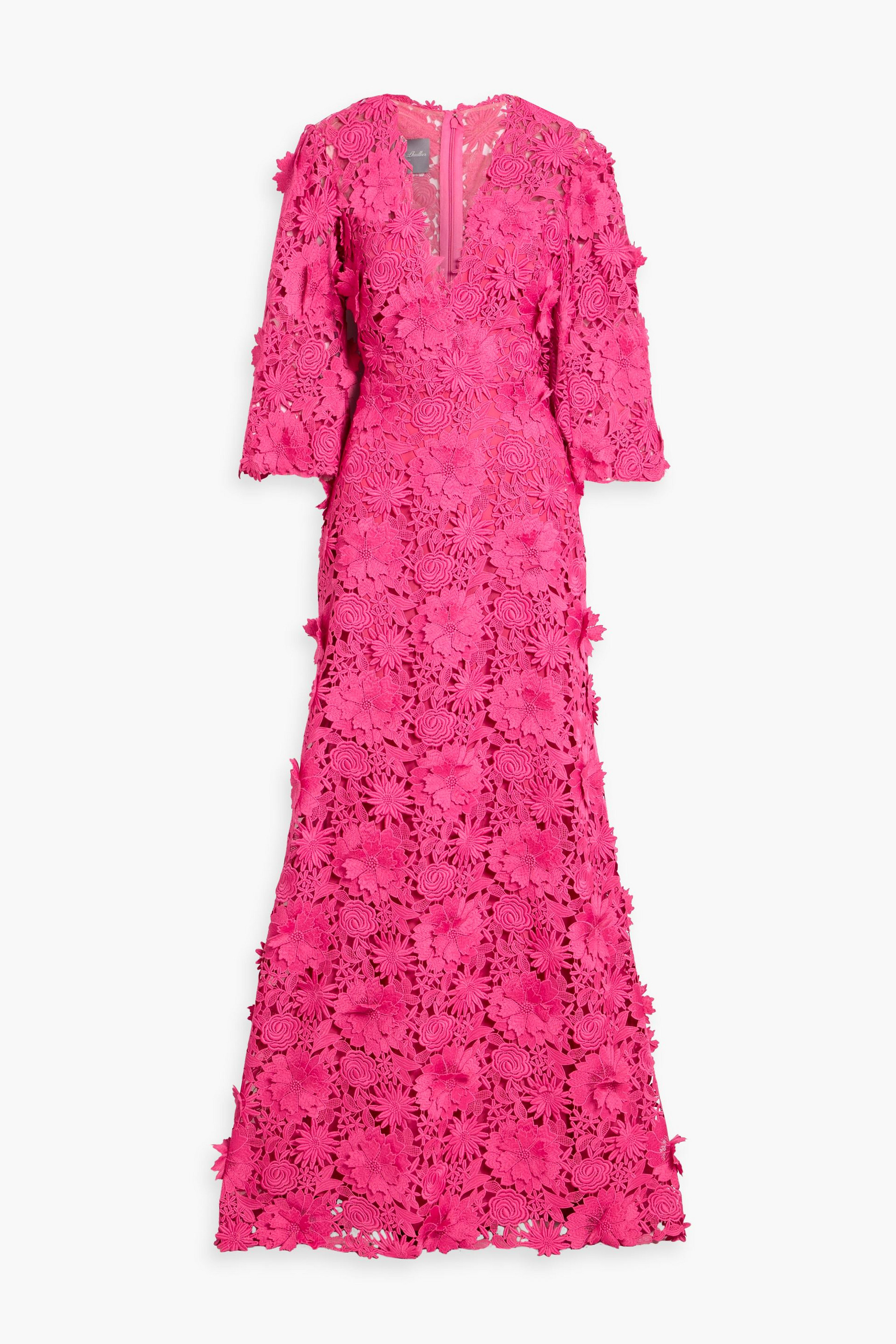 knee length dresses for ladies ML Monique Lhuillier Lace Midi Dress in Rose Quartz main image 1