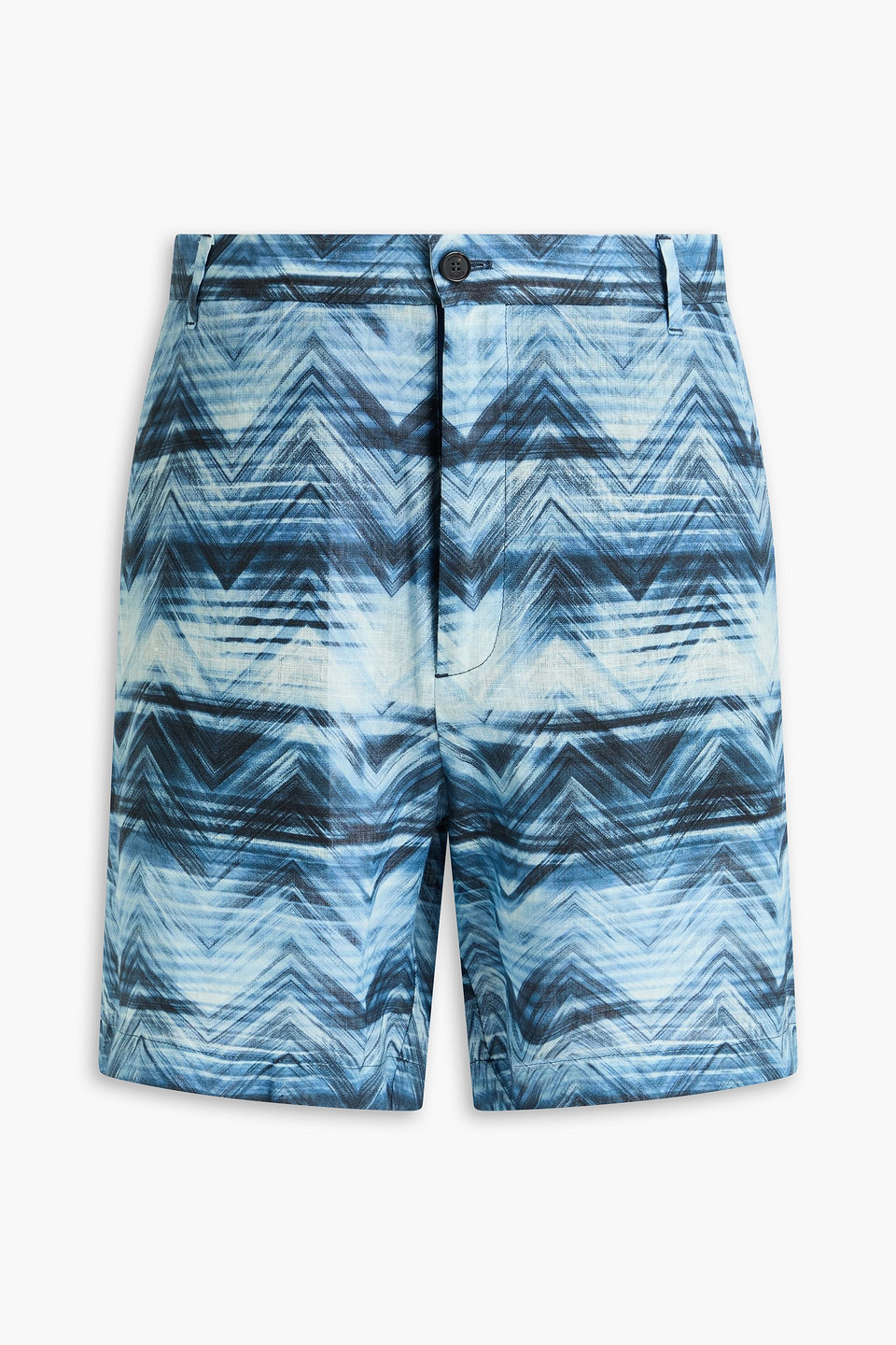 missoni - printed linen chino shorts - blue - it 46