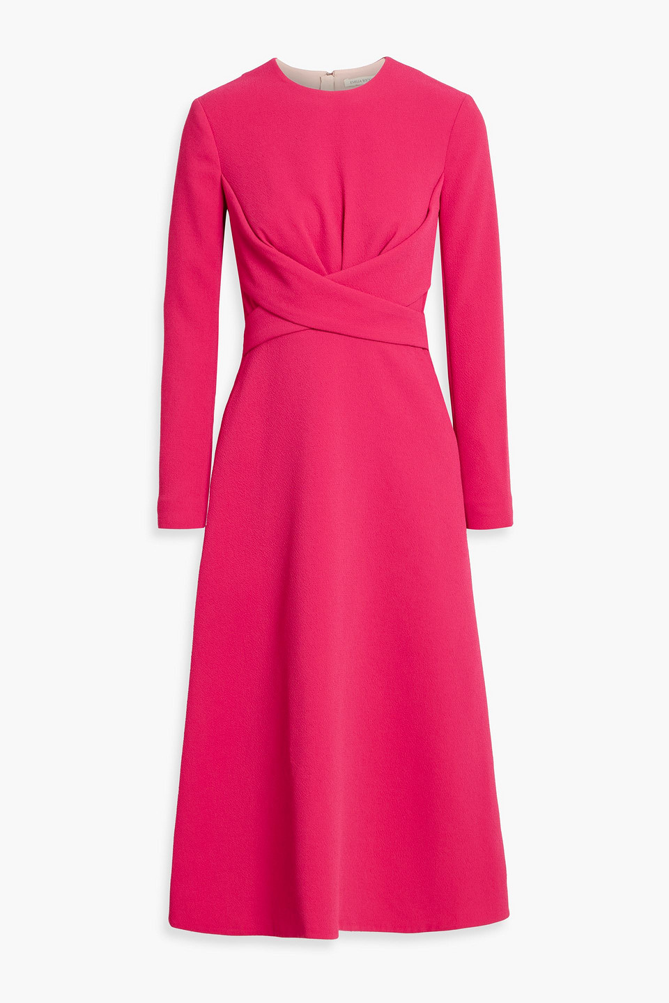 emilia wickstead - elta draped crepe midi dress - pink - uk 12