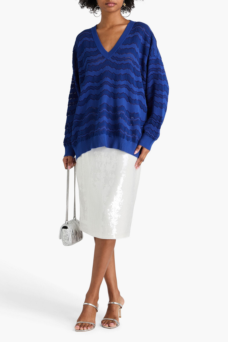  Missoni - Strickpullover In Häkeloptik - Blau - S 