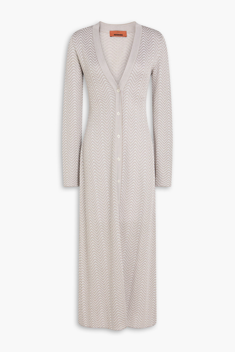 Missoni Metallic Crochet-knit Cardigan In Neutral