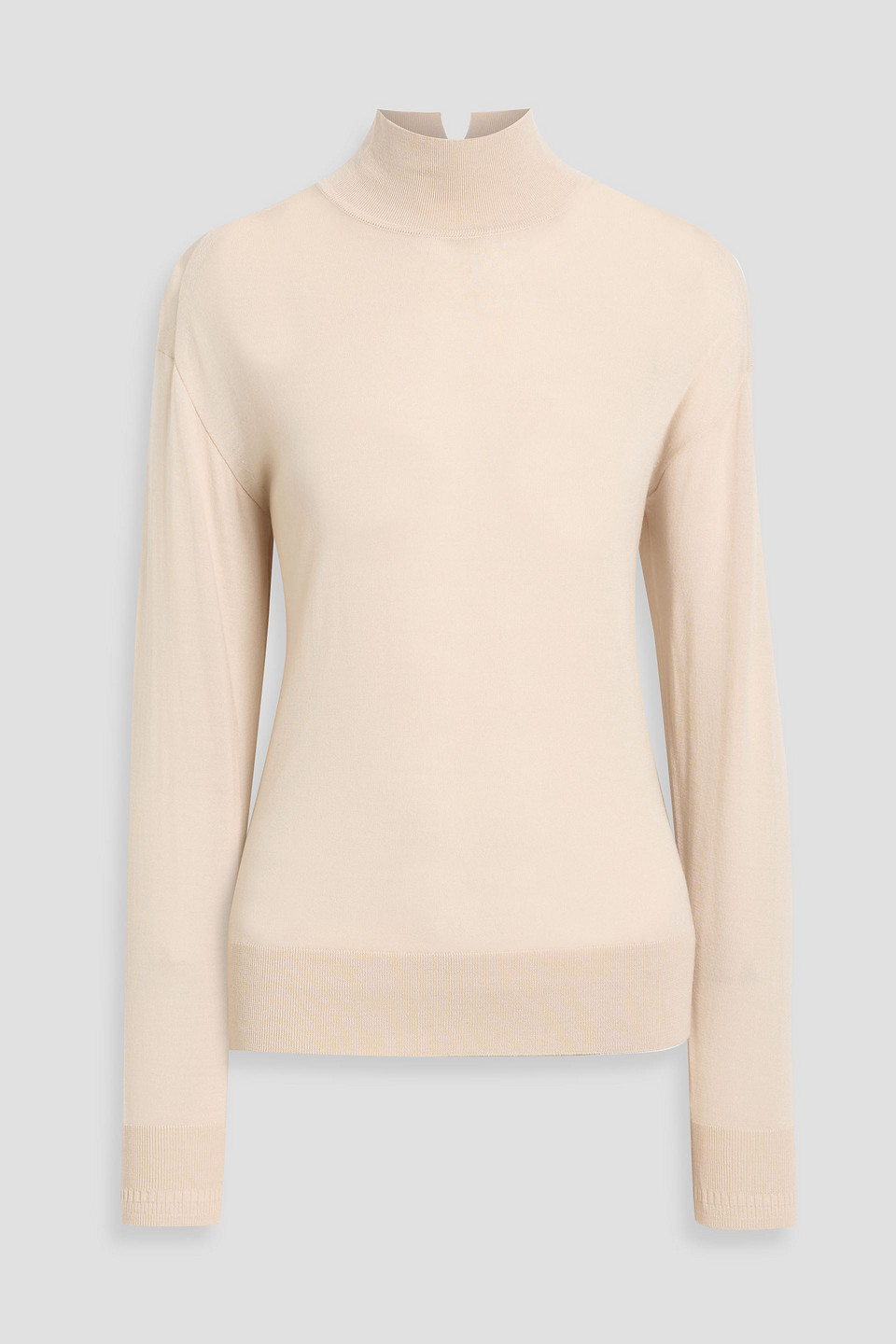 Another Tomorrow Wool Turtleneck Sweater In Neutral