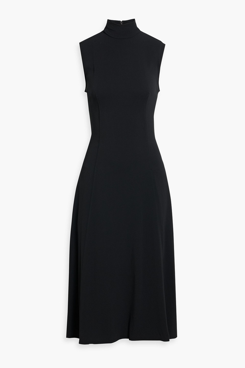 Another Tomorrow Crepe Midi Dress In Black