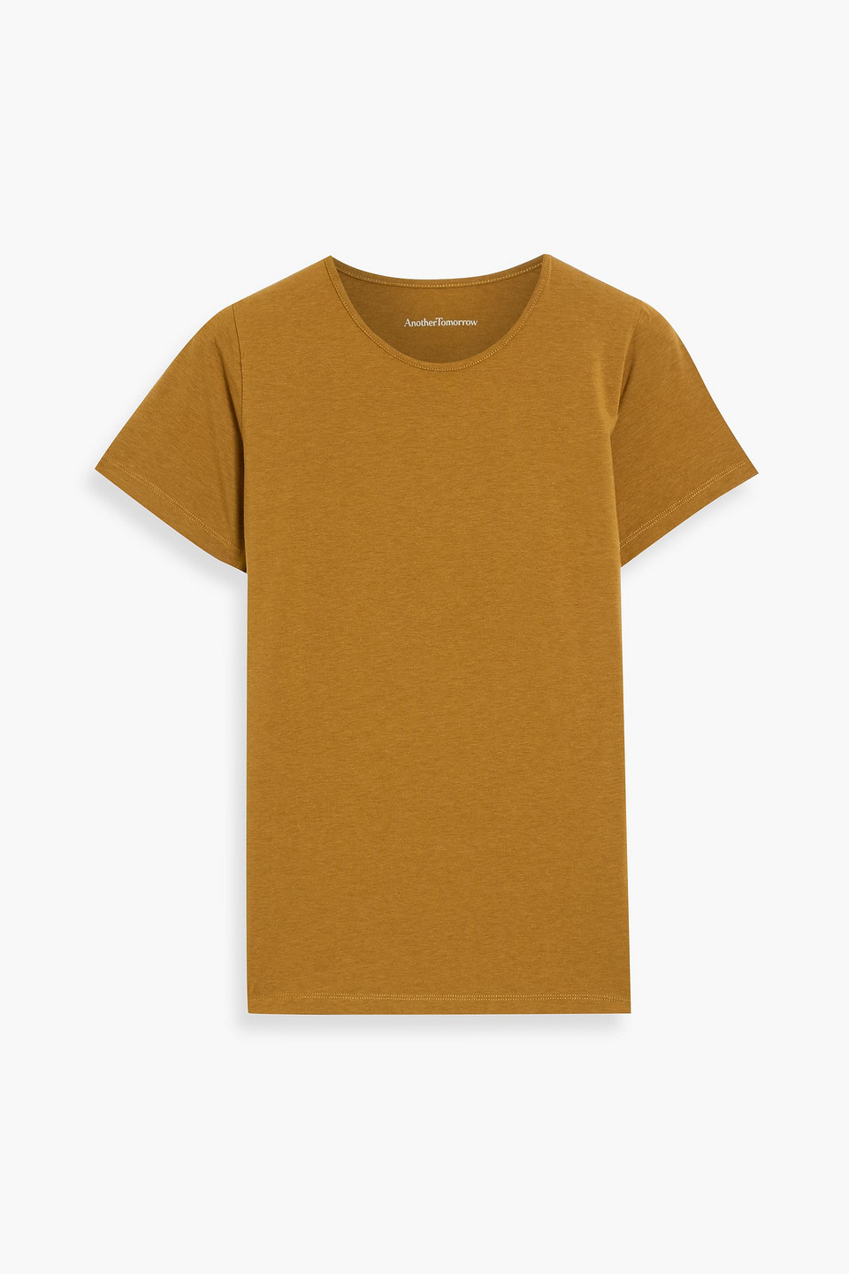 Another Tomorrow Stretch-cotton And Lyocell-blend Jersey T-shirt In Brown