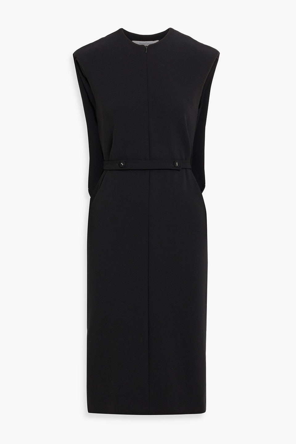 another tomorrow - belted wool-blend midi dress - black - it 36