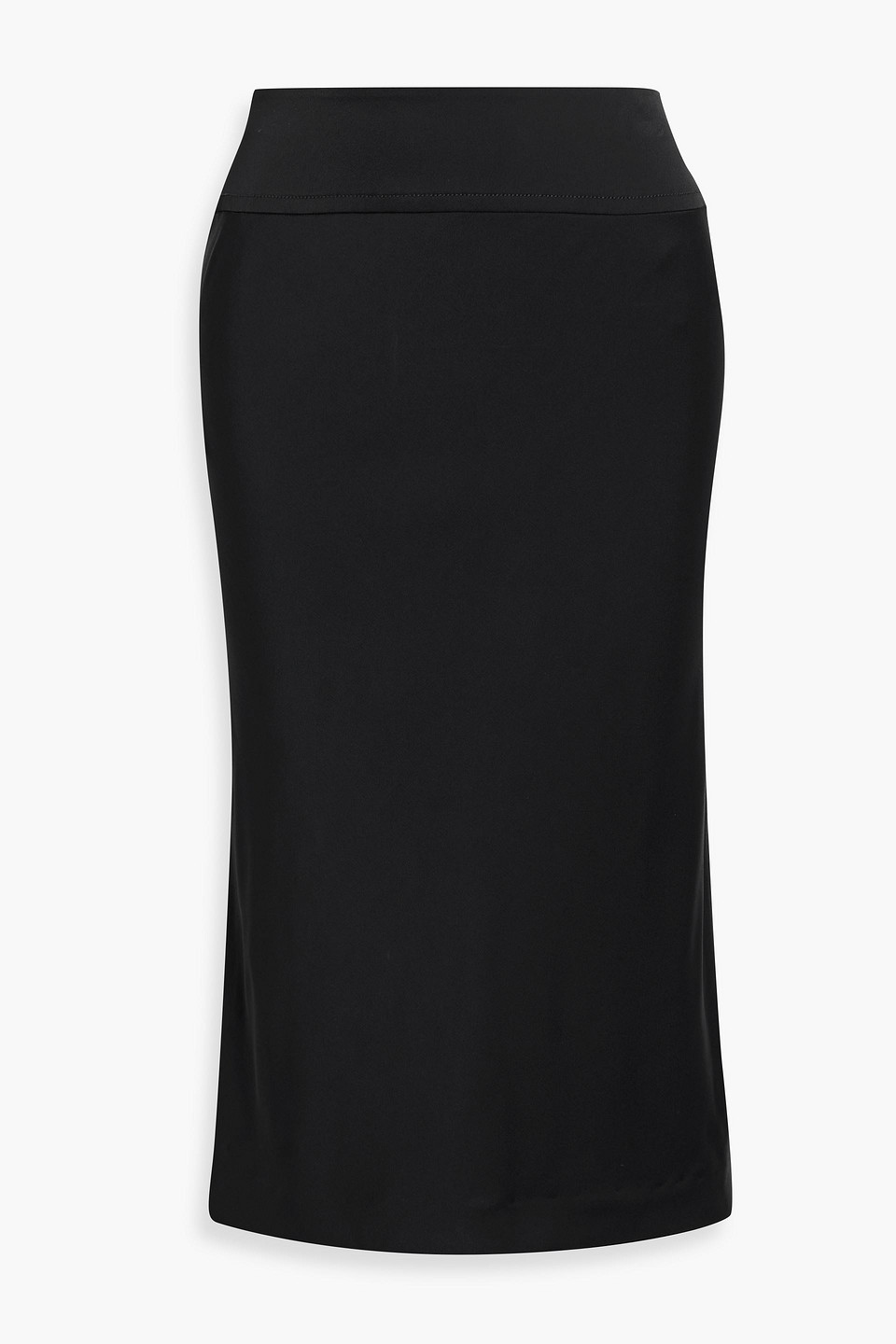 Another Tomorrow Satin-crepe Midi Skirt In Black