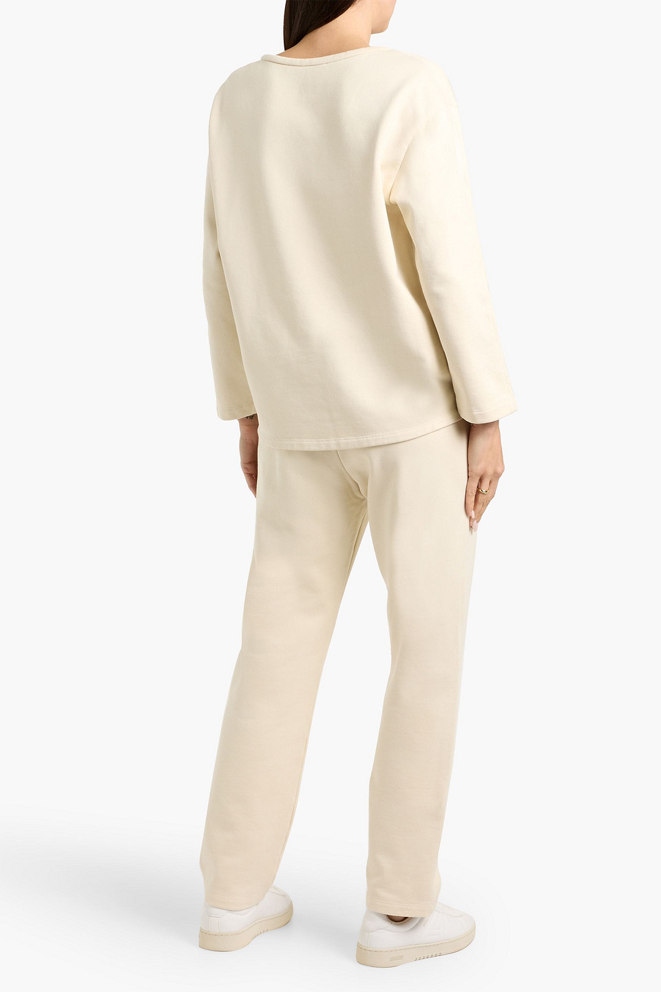  Another Tomorrow - Sweatshirt Aus Frottee Aus Einer Baumwoll-lyocellmischung - Weiß - Xs 