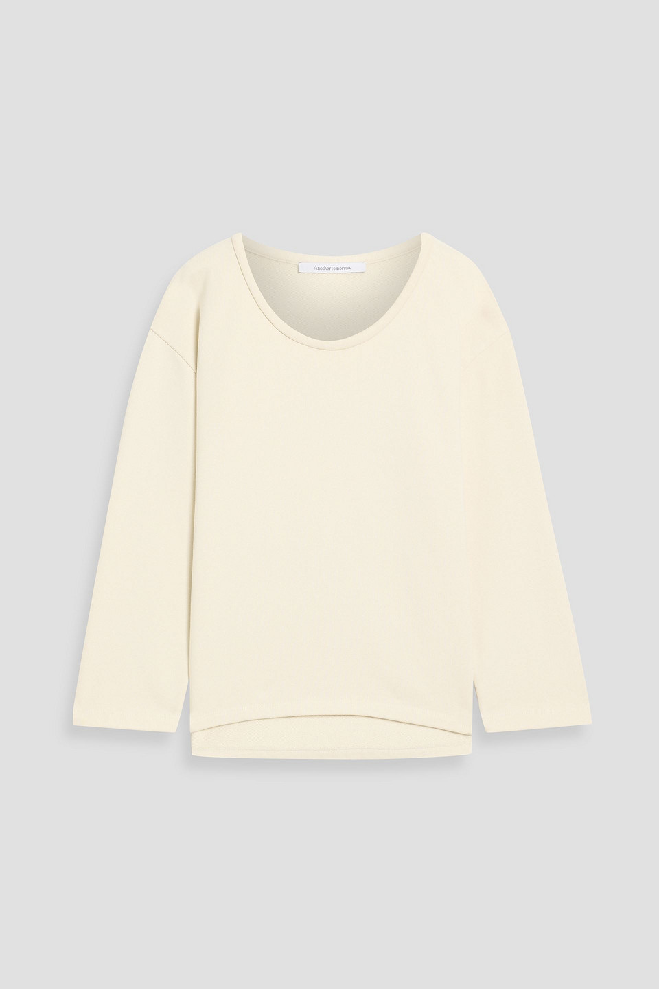 Another Tomorrow French Cotton And Lyocell-blend Terry Sweatshirt In Neutral
