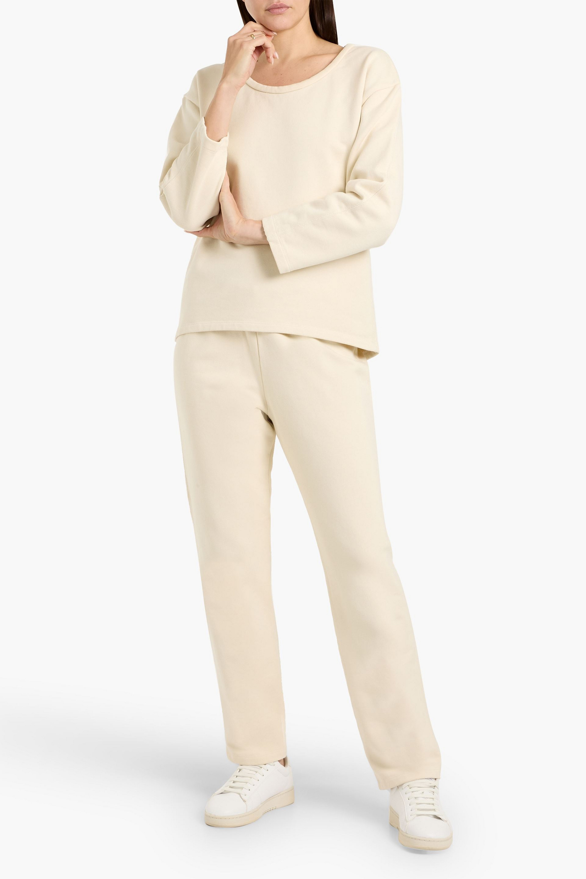 Another Tomorrow French cotton and Lyocell-blend terry sweatshirt