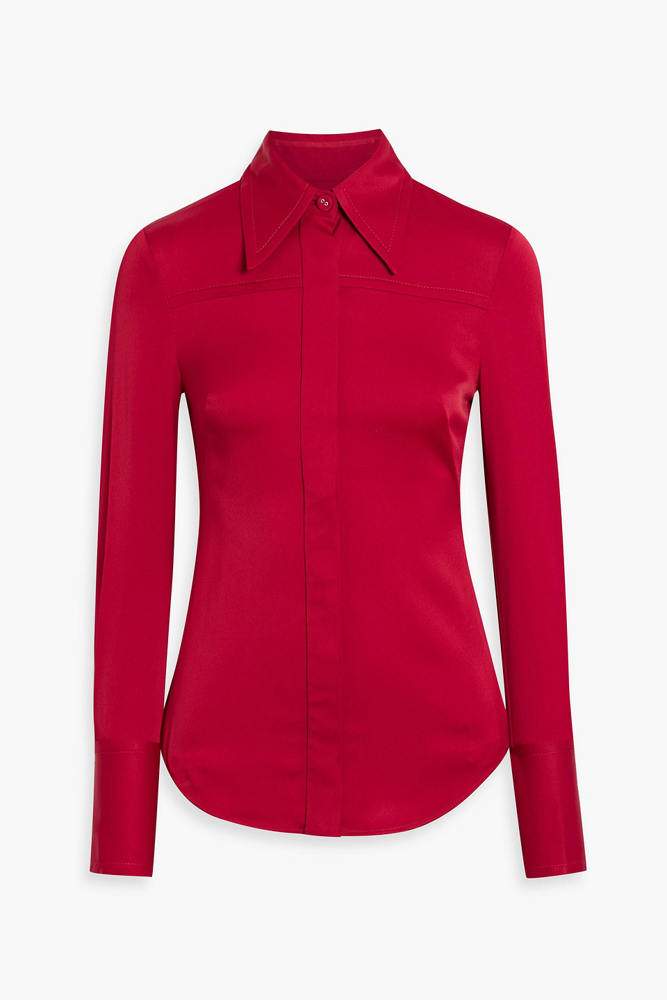Another Tomorrow Crepe Shirt In Red