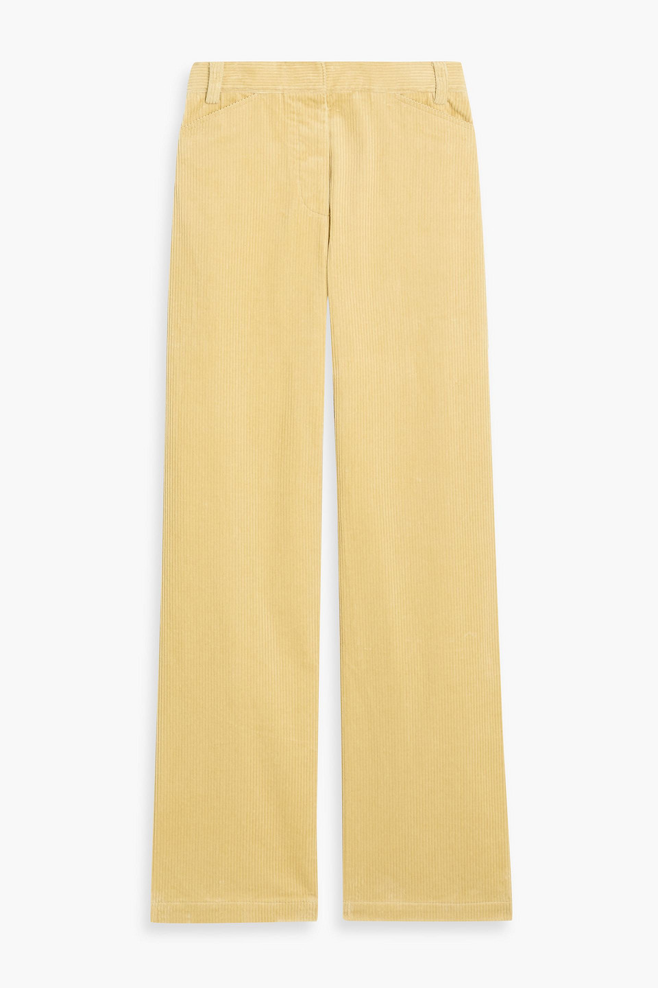 Another Tomorrow Cotton-corduroy Wide-leg Pants In Yellow