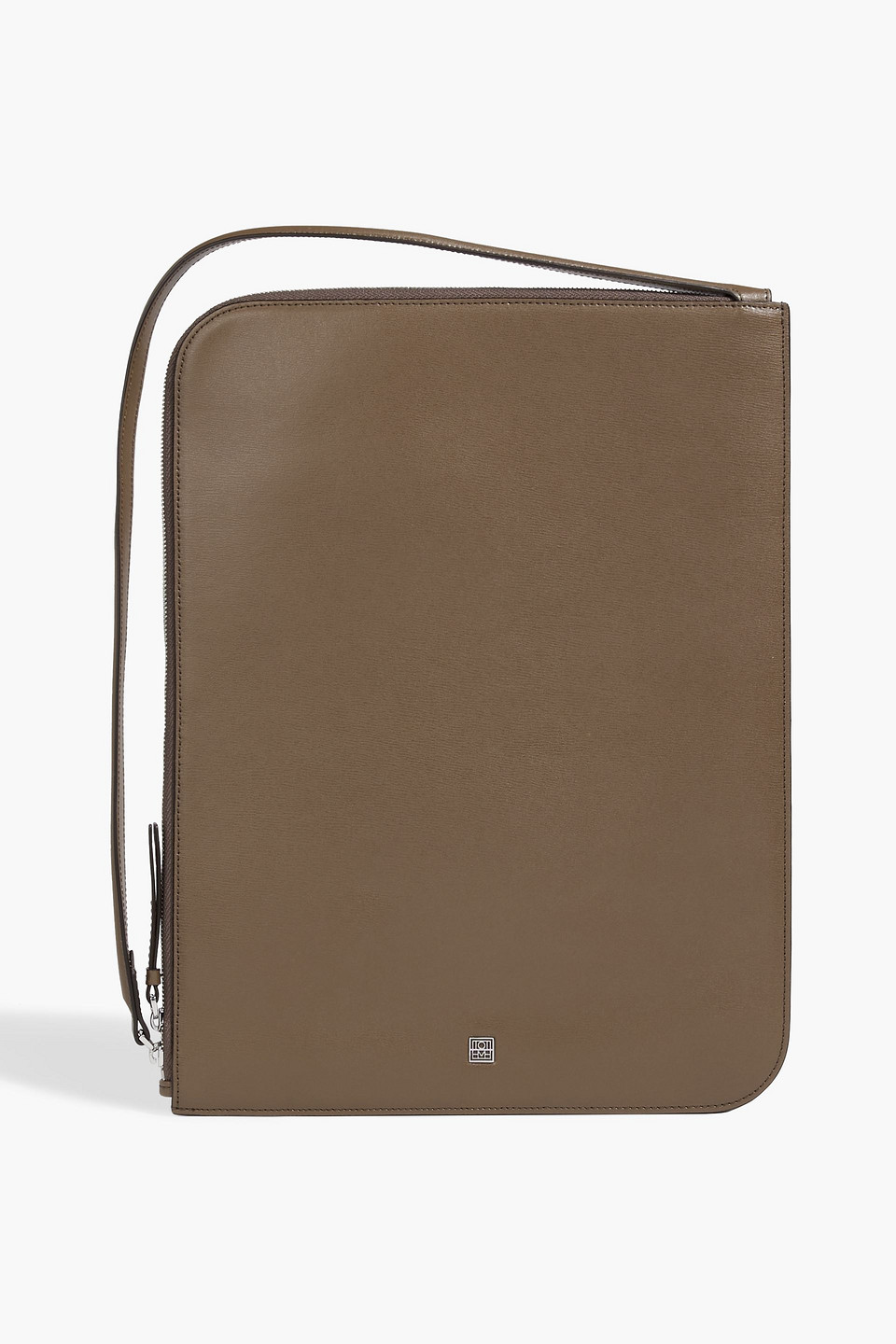 Totême Slim Leather Tote In Brown