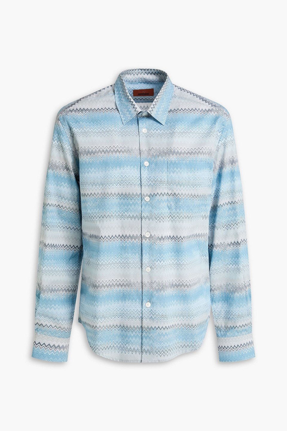 missoni - printed cotton-poplin shirt - blue - it 48