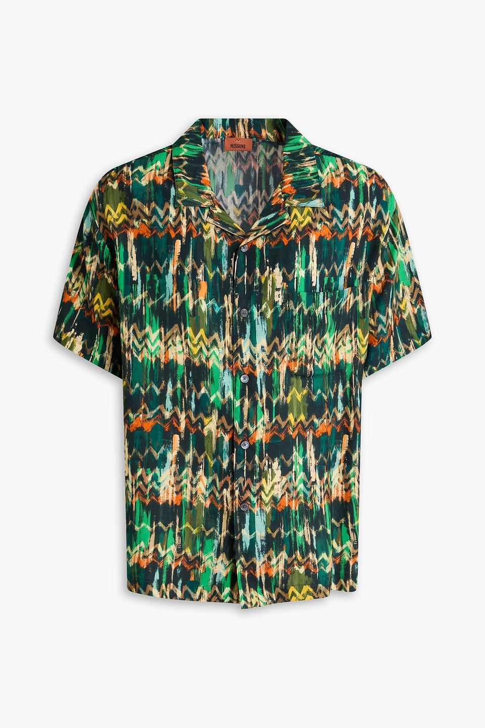 missoni - printed woven shirt - green - l