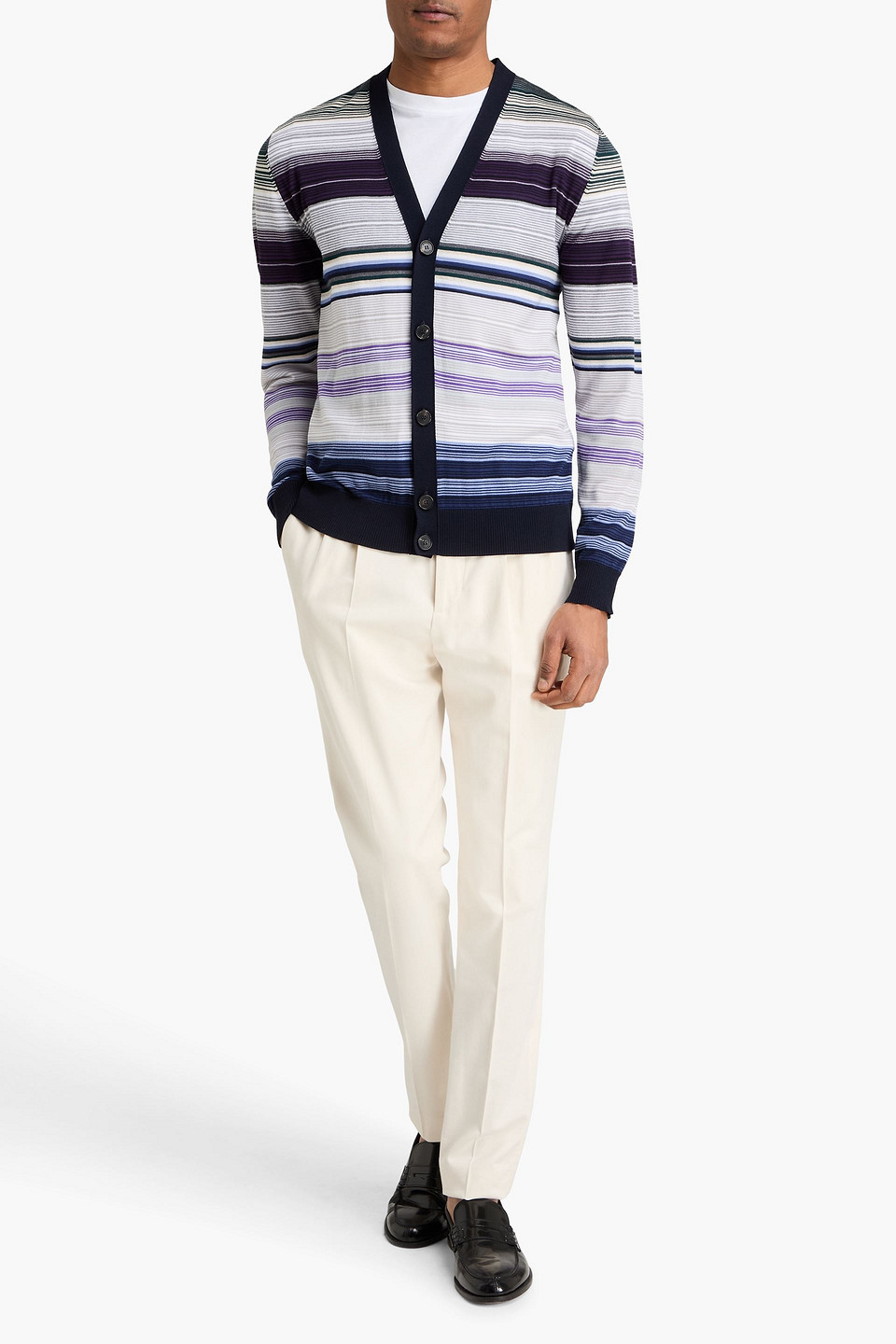  Missoni - Gestreifter Cardigan Aus Wolle - Grau - It 48 