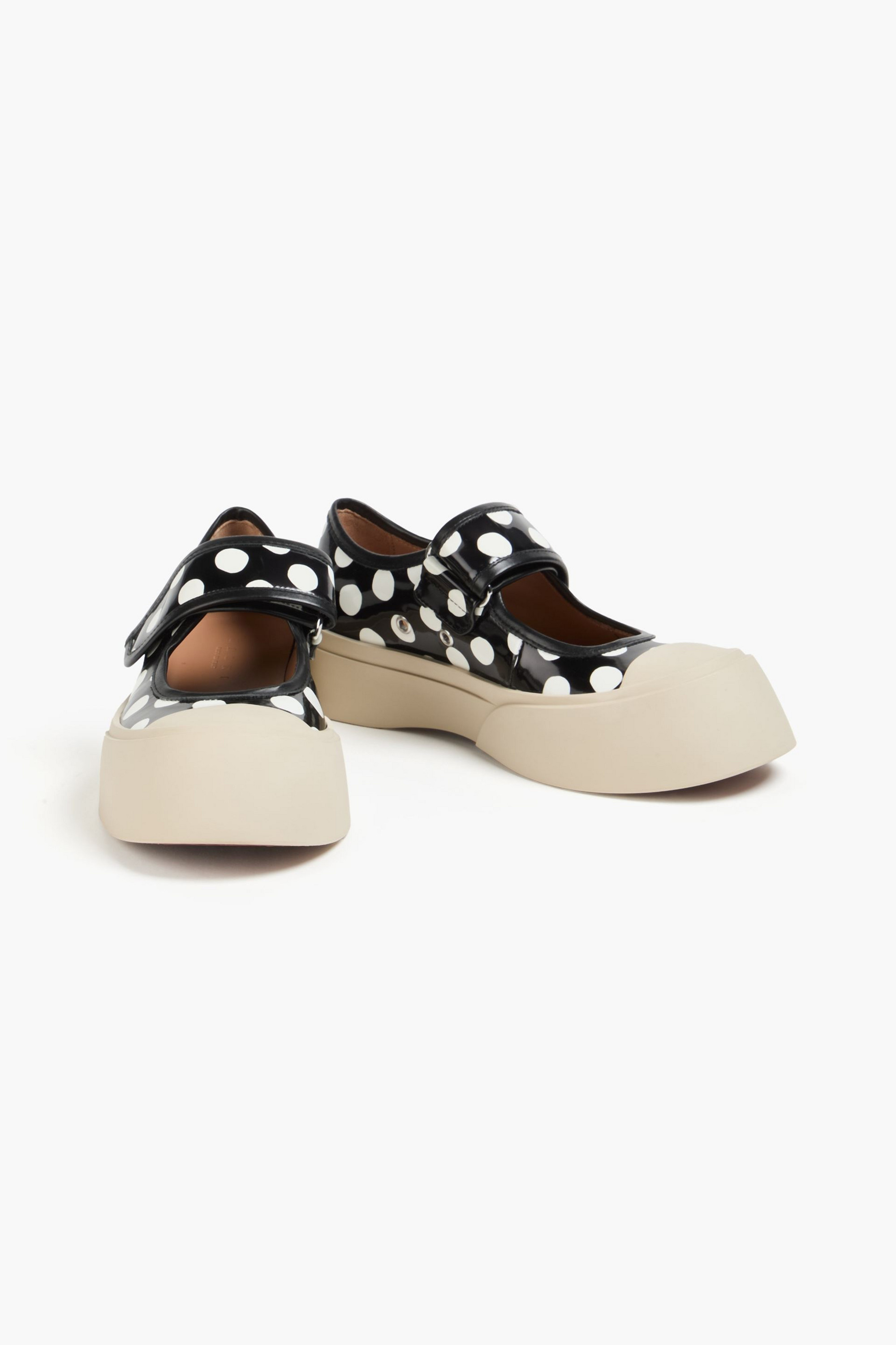 Marni Pablo polka-dot glossed-leather platform sneakers