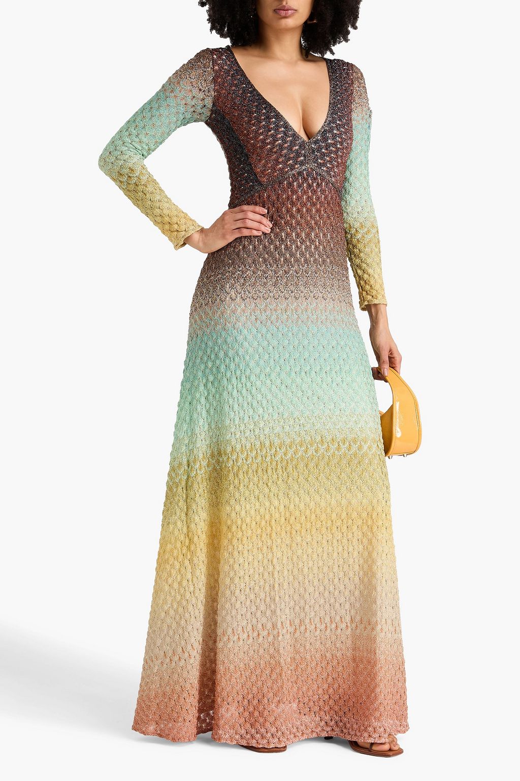 MISSONI Metallic crochet-knit maxi dress | THE OUTNET