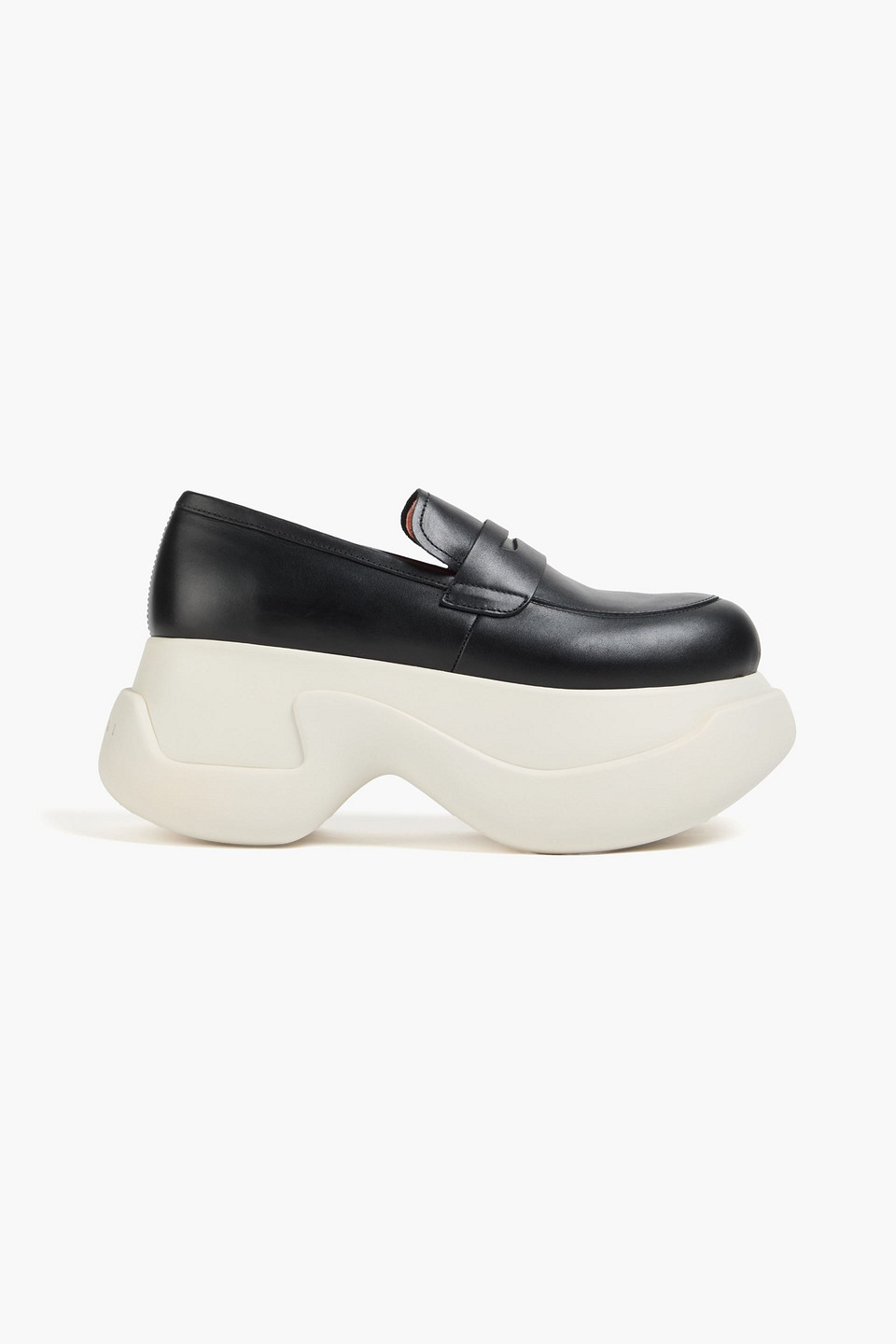 Marni Leather Platform Loafers In Black