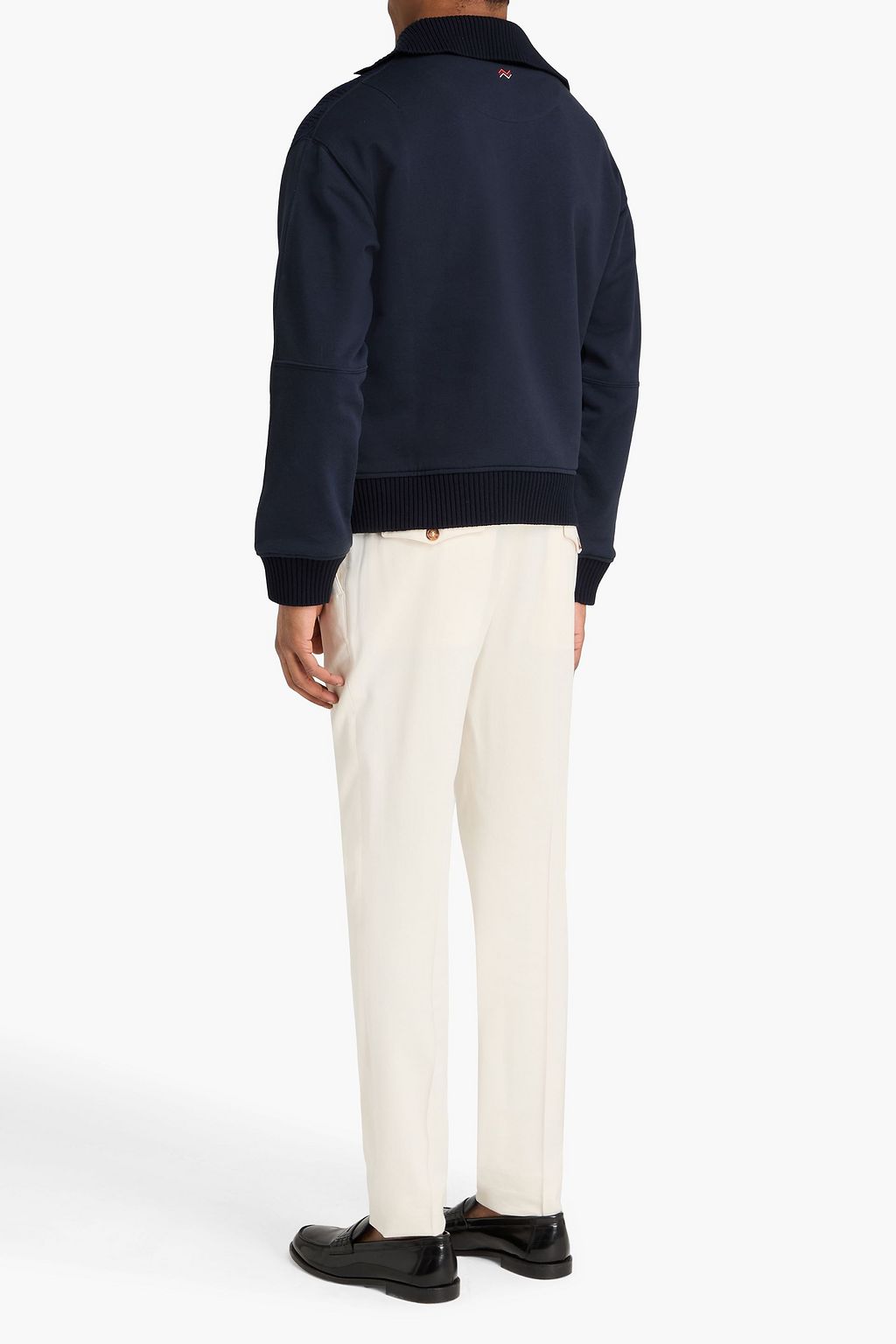 MISSONI French cotton-terry and jacquard-knit half-zip sweater