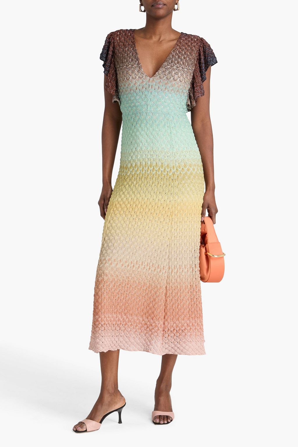 Metallic crochet-knit midi dress - multicolor - IT 38 Metallic crochet-knit midi dress - multicolor - IT 38