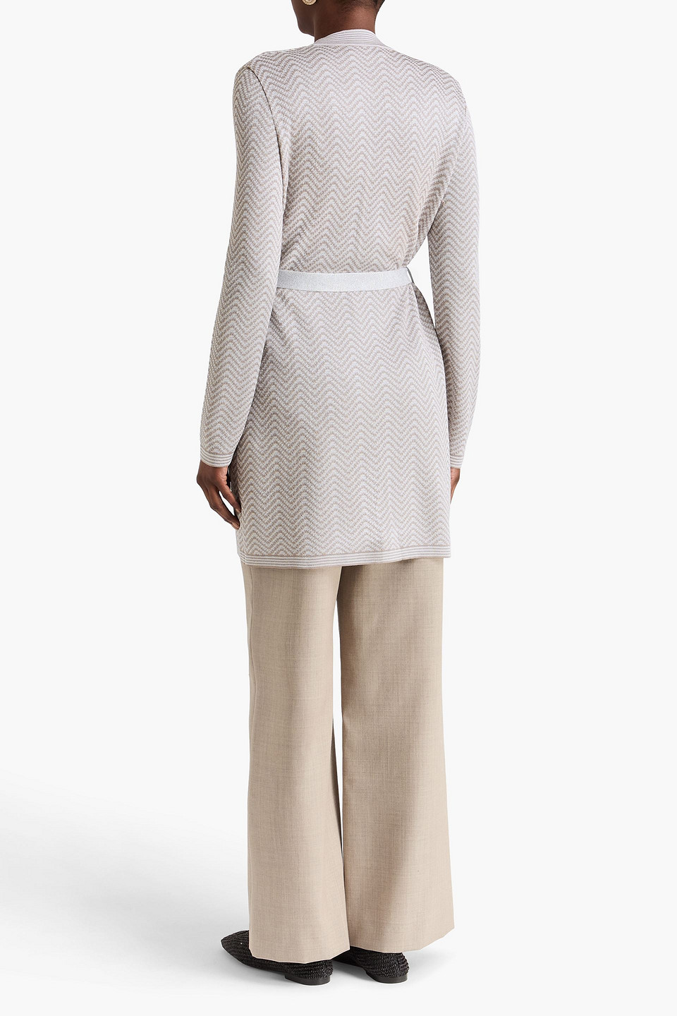  Missoni - Cardigan Aus Jacquard-strick Mit Metallic-effekt - Neutral - Xs 