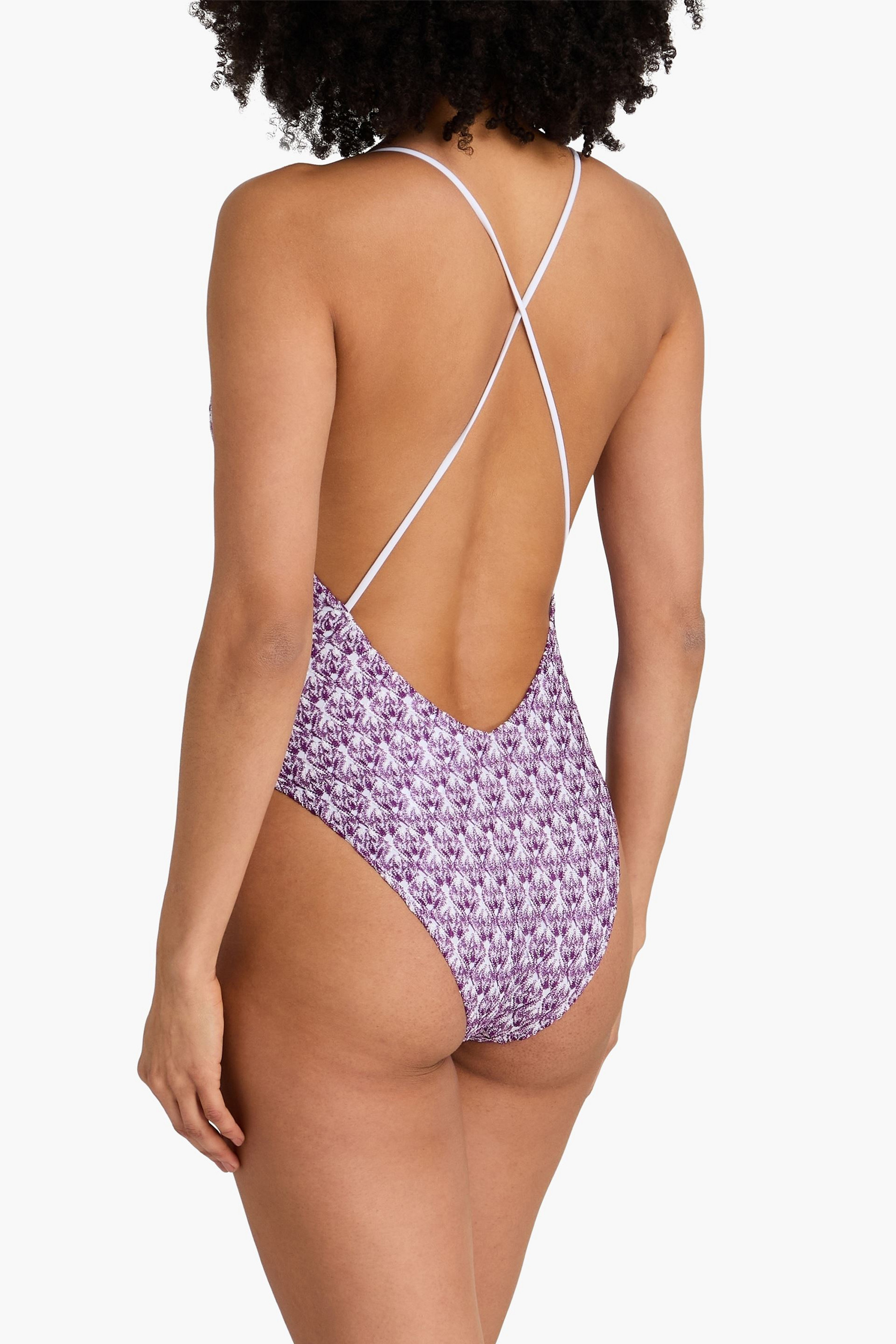 Missoni Metallic crochet-knit swimsuit thumbnail