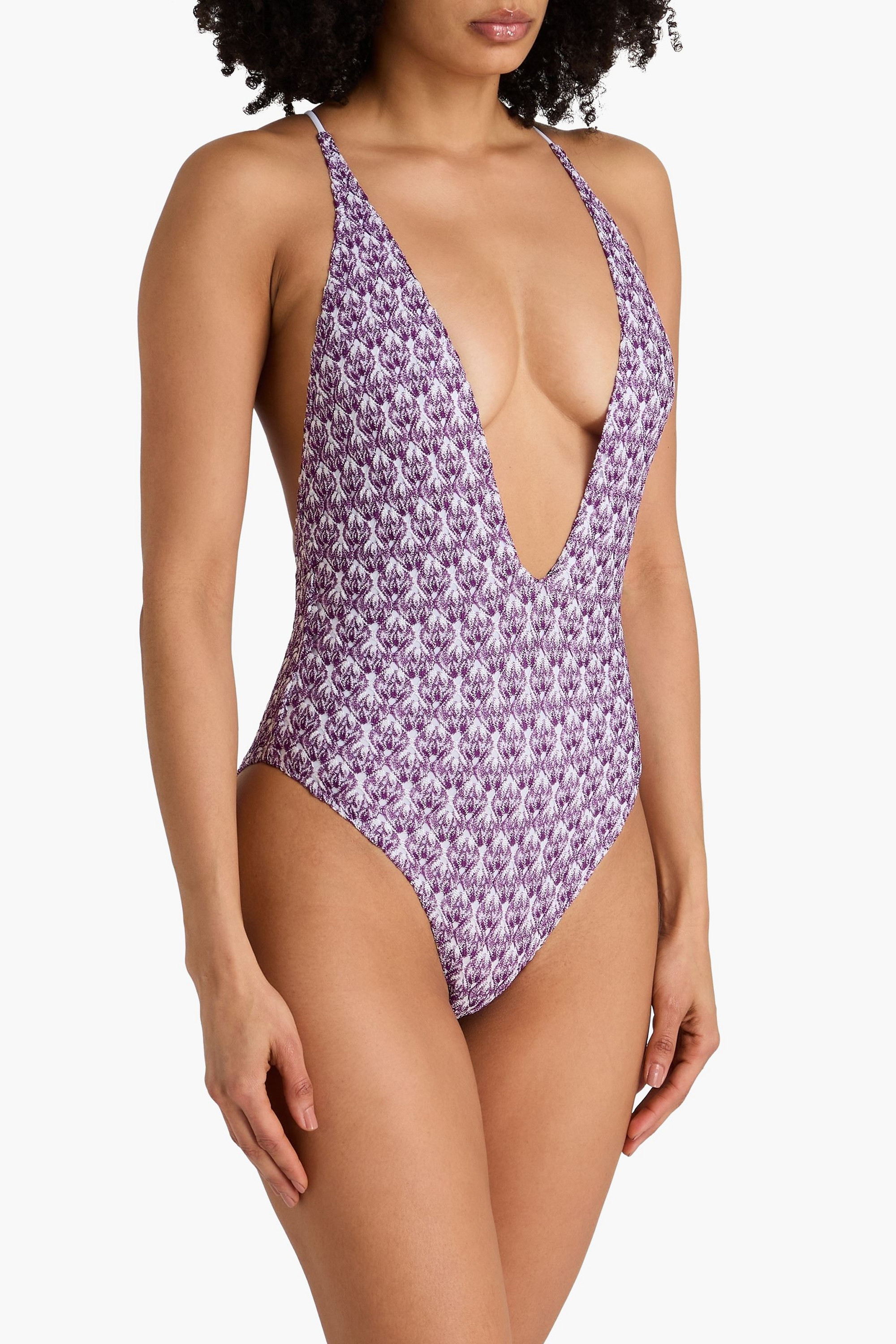 Missoni Metallic crochet-knit swimsuit