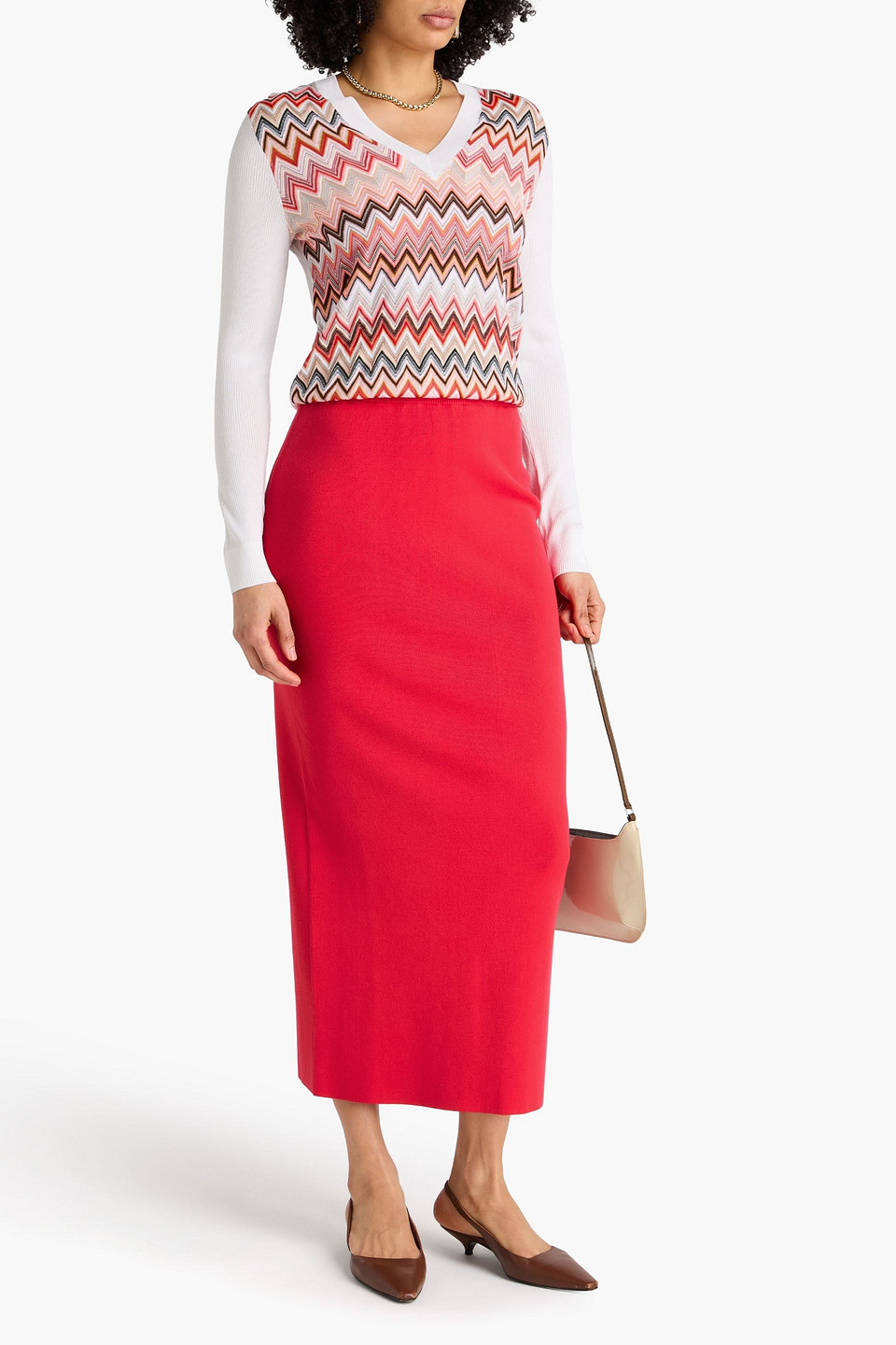  Missoni - Midirock Aus Stretch-strick - Rot - It 40 