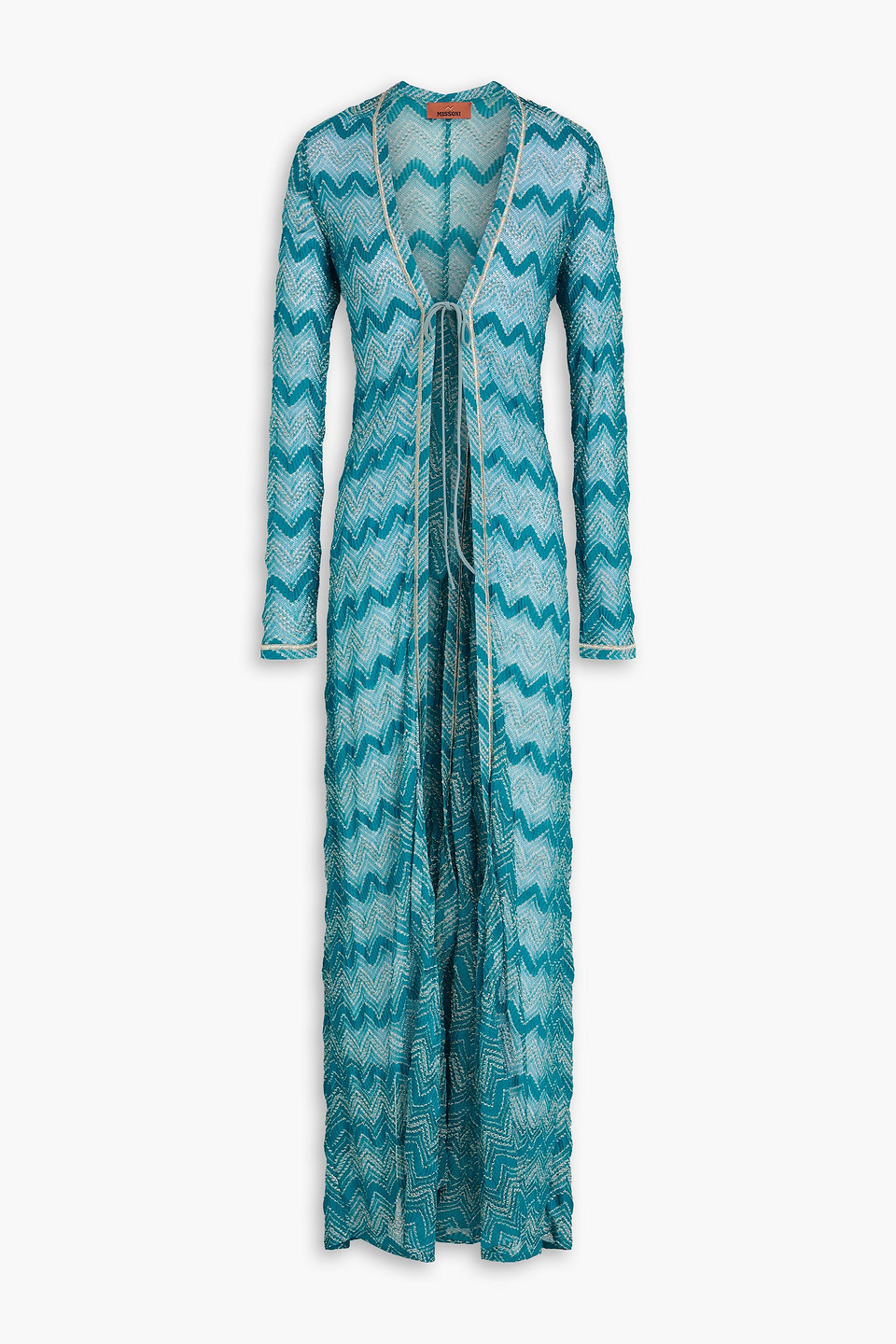 Missoni Metallic Crochet-knit Coverup In Blue