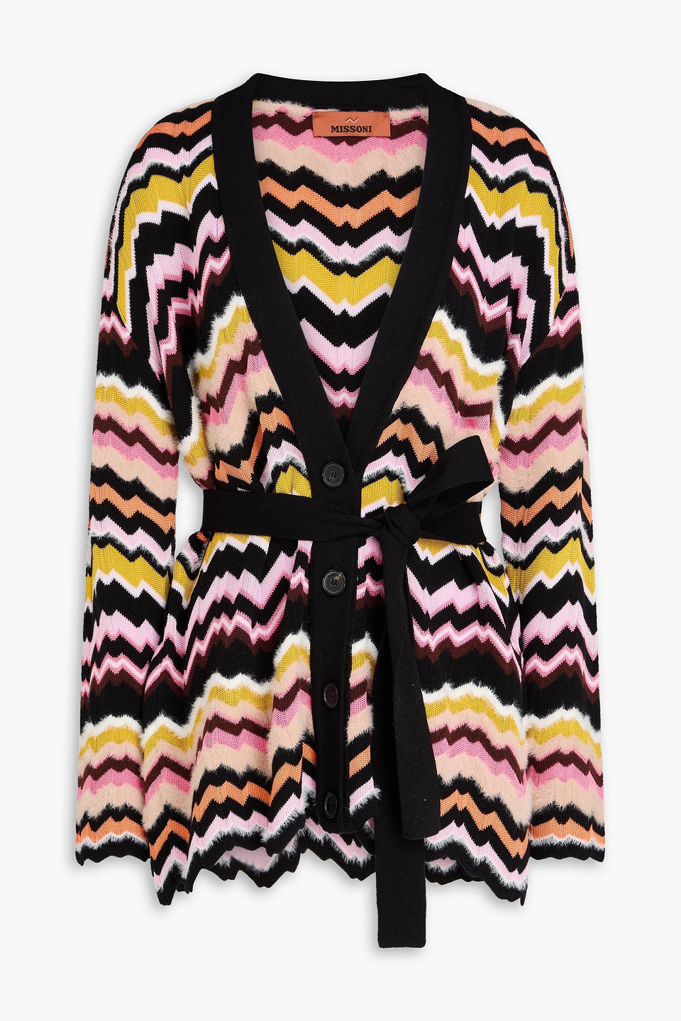 Missoni Brushed Crochet-knit Cardigan In Multi