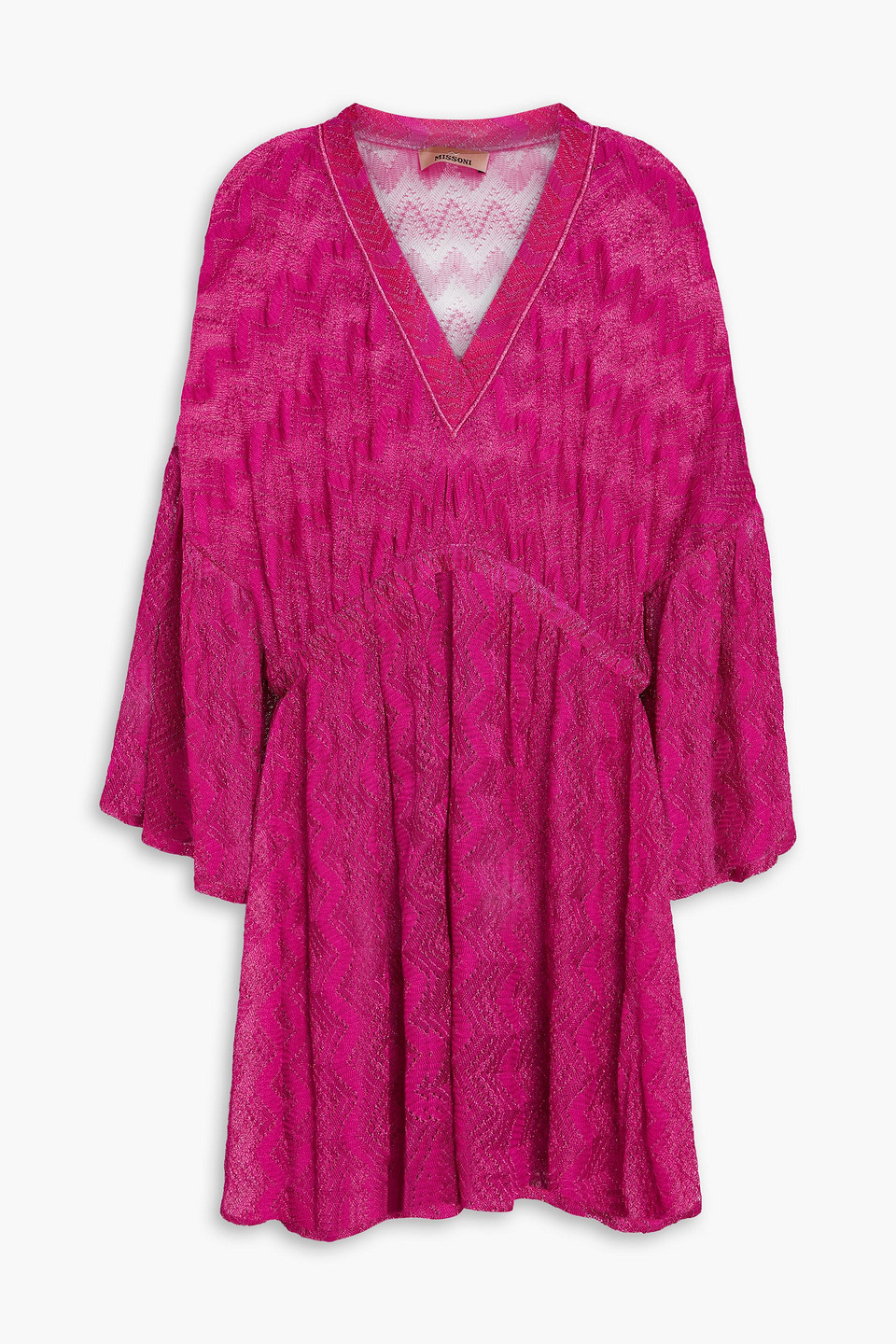 Missoni Metallic Crochet-knit Coverup In Pink