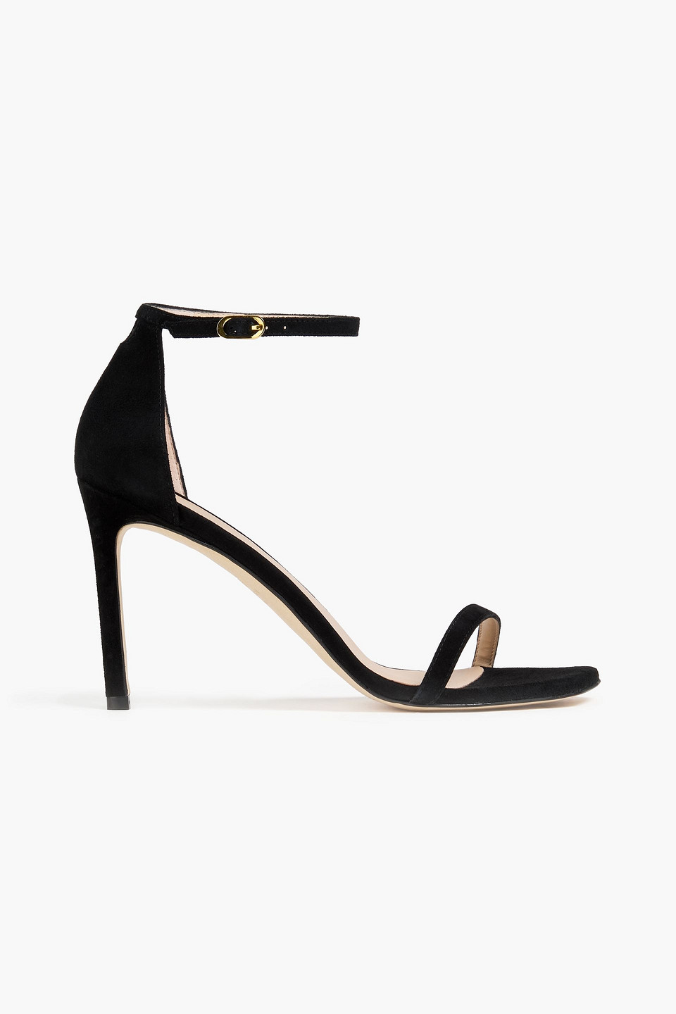 Stuart Weitzman Amelina 95 Suede Sandals In Black