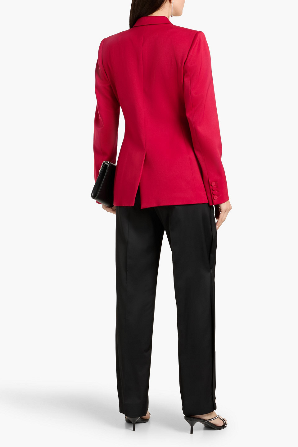 Another Tomorrow Seamed Waist Jacket In Pink