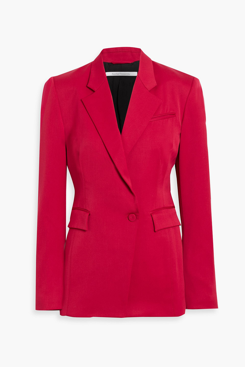 Another Tomorrow Seamed Waist Jacket In Pink