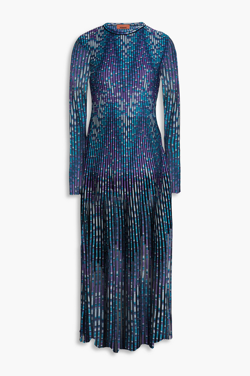 Missoni Jacquard-knit Midi Dress In Blue