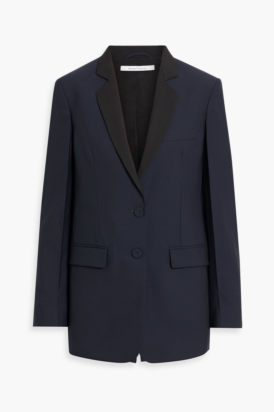 Another Tomorrow Wool Blazer In Animal Print