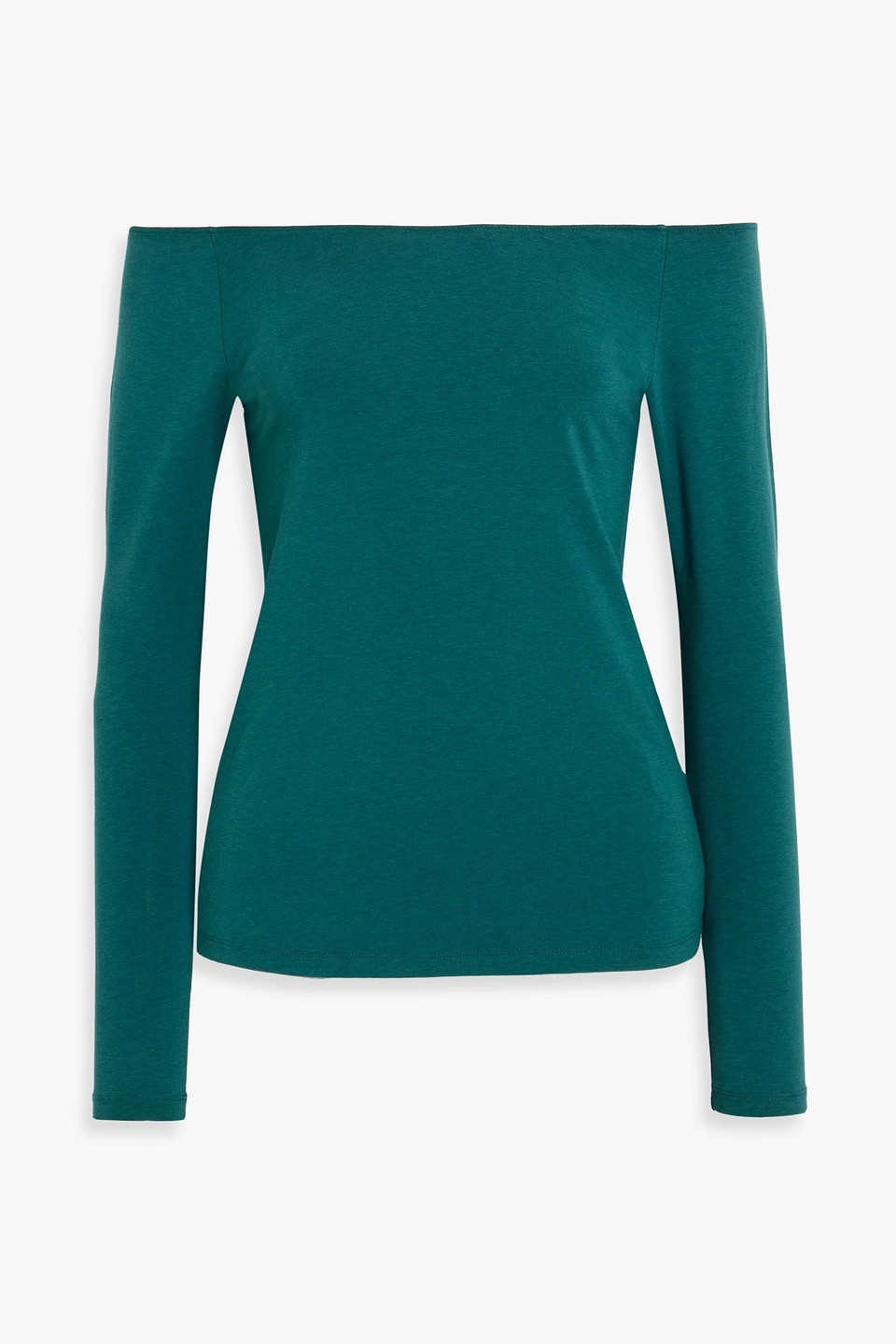 Another Tomorrow Off-the-shoulder Stretch-jersey Top In Green