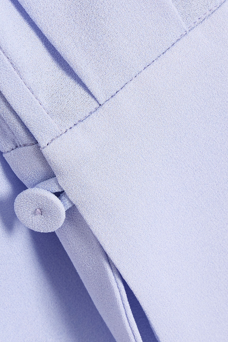 Another Tomorrow Double-breasted Draped Stretch-crepe Blouse In Multi