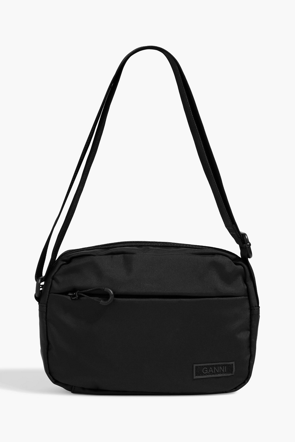 ganni - shell shoulder bag - black - onesize