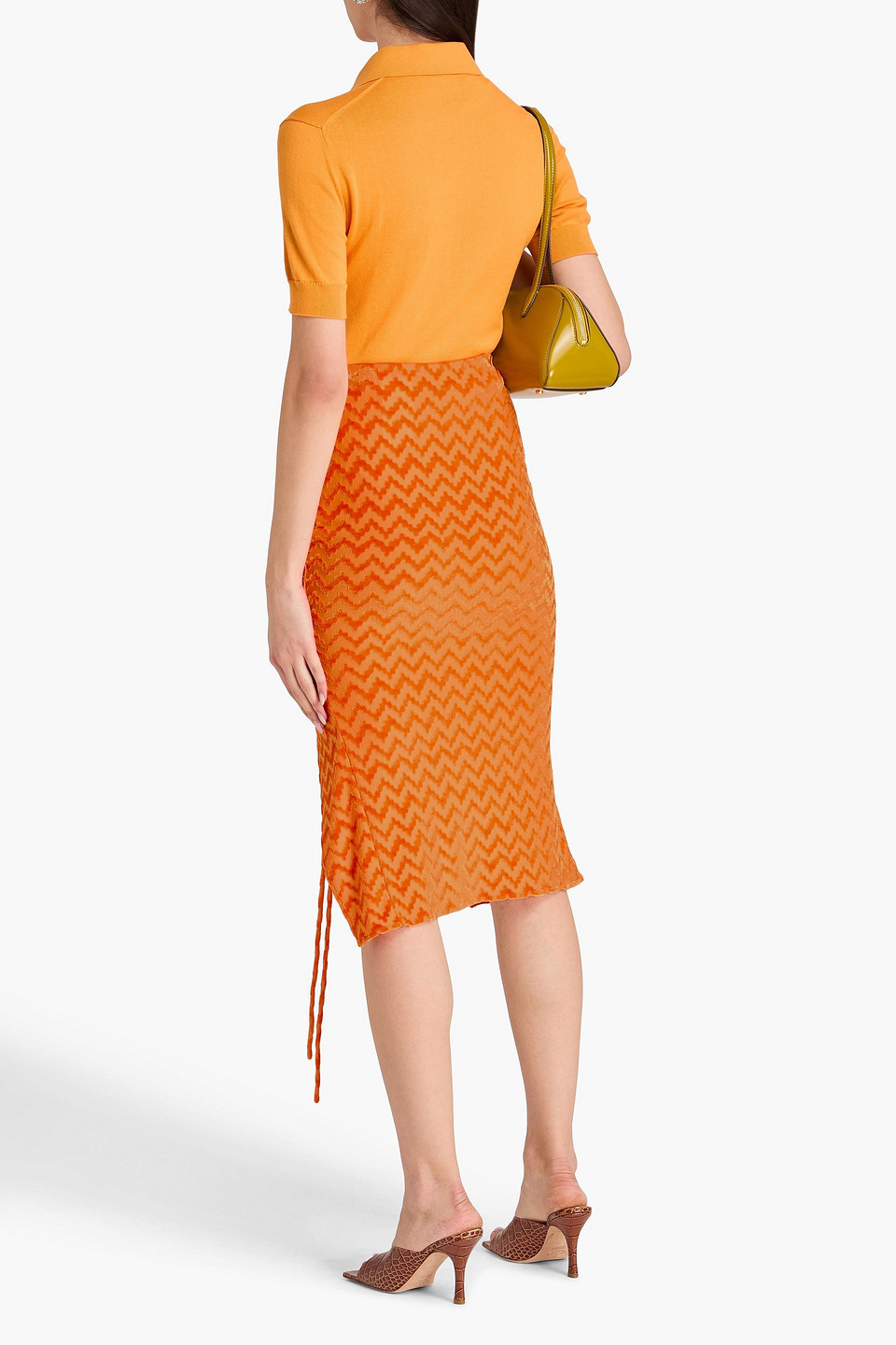  Missoni - Ruched Devoré-velvet Skirt - Orange - It 40 